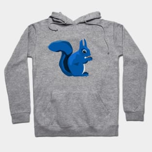 Blue Nibbling Squirrel Hoodie